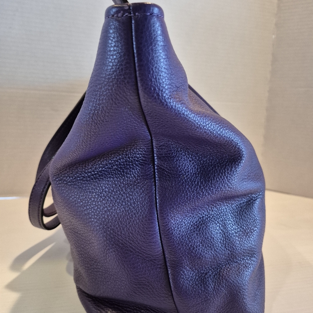 Coach Ava Chain tote Purse Pepple grain purple leather - Picture 5 of 9